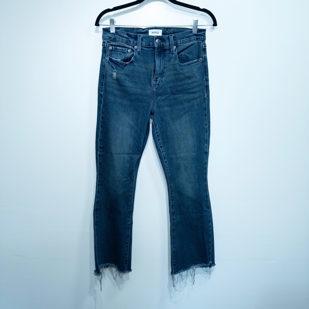 Pistola Blue Lennon Raw Hemline Cropped Jeans‎ Size 28